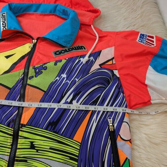 Vintage Goldwin USA Ski Team Windbreaker Comic Book Print All Over Men Large - Picture 11 of 16